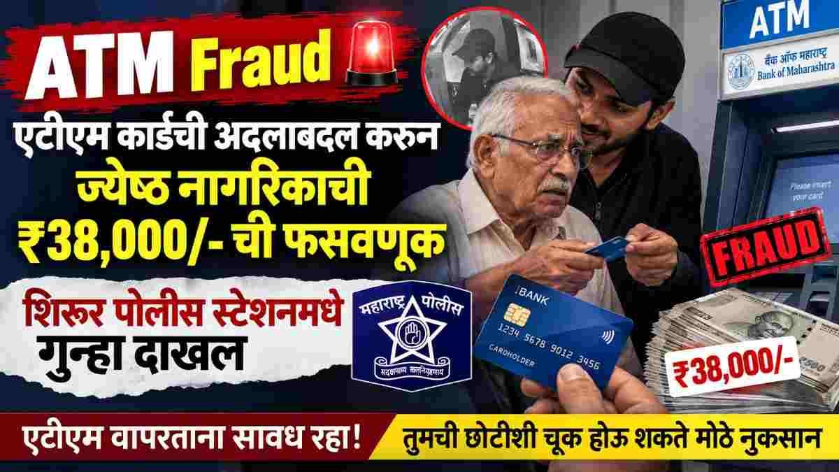 ATM Fraud : ATM कार्डची अदलाबदल करून ज्येष्ठ नागरिकाची ₹38,000 ची फसवणूक